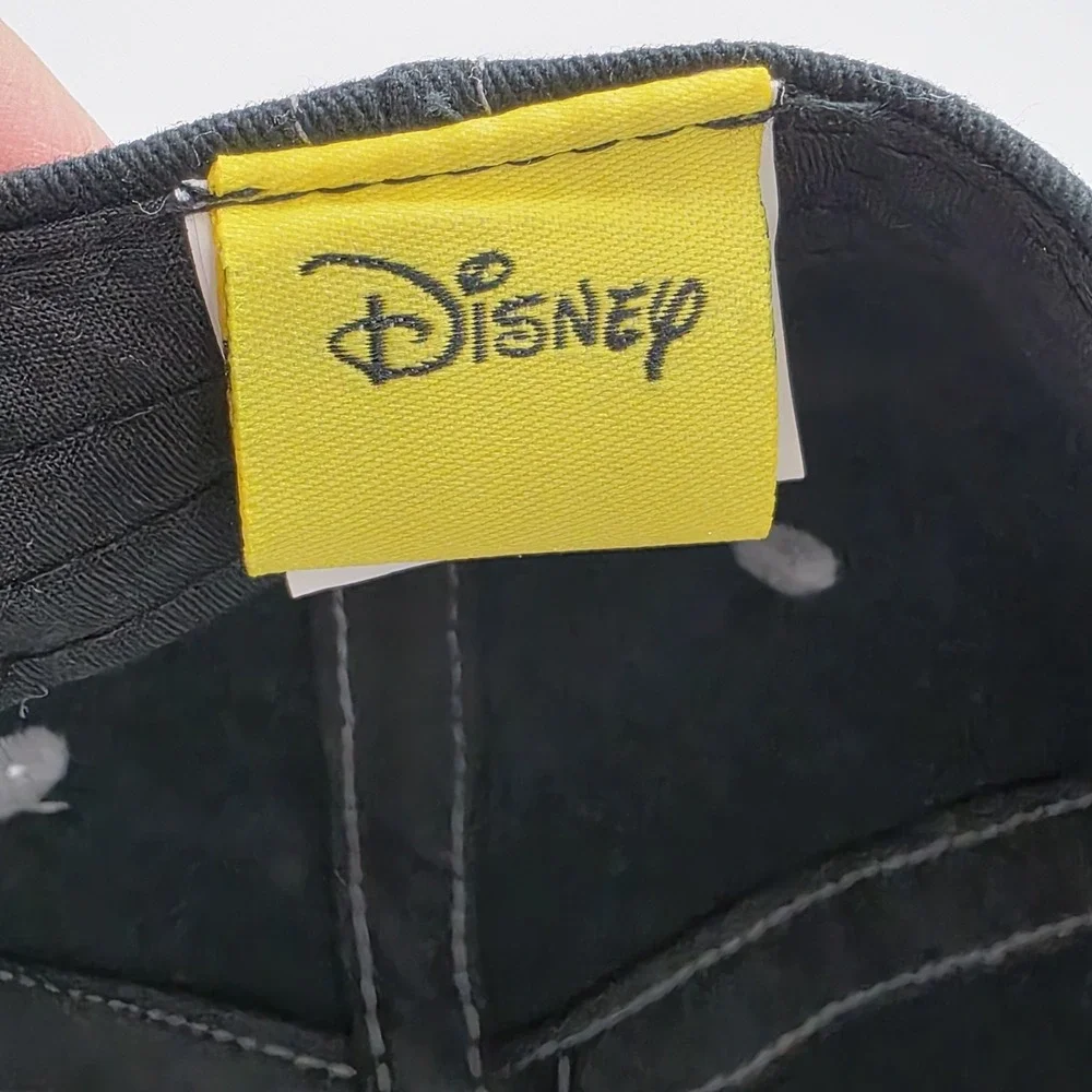 Disney Parks Strapback Hat Adult Black‎ Script Logo Embroidered Adjustable Cap